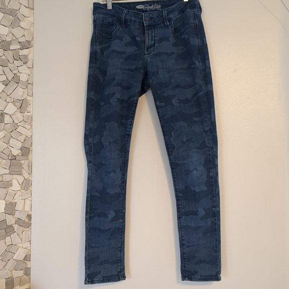 Old Navy Jeans Women's Size 10 The Rockstar. Blue Camo Skinny - Picture 1 of 9